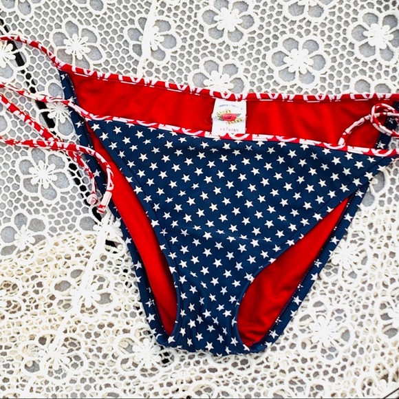 2IN1 Lucky Brand USA Vintage Swin Bikini Bottom TURNABLE Panties - Picture 10 of 16